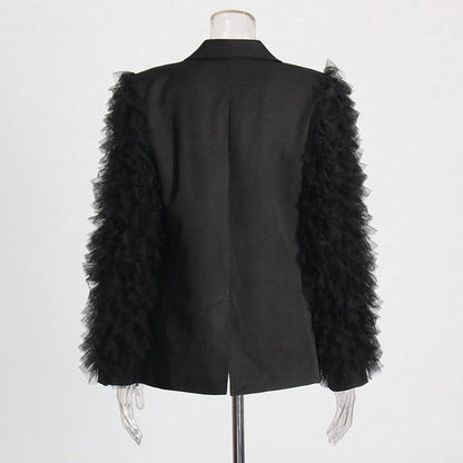 tailored blazer with layered tulle sleeves – YOUSSEF