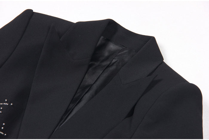 tailored pantsuit with pearl-embellished blazer – NOVALKI