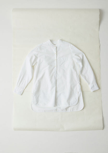 Taro Cotton Oxford Long Shirt | White