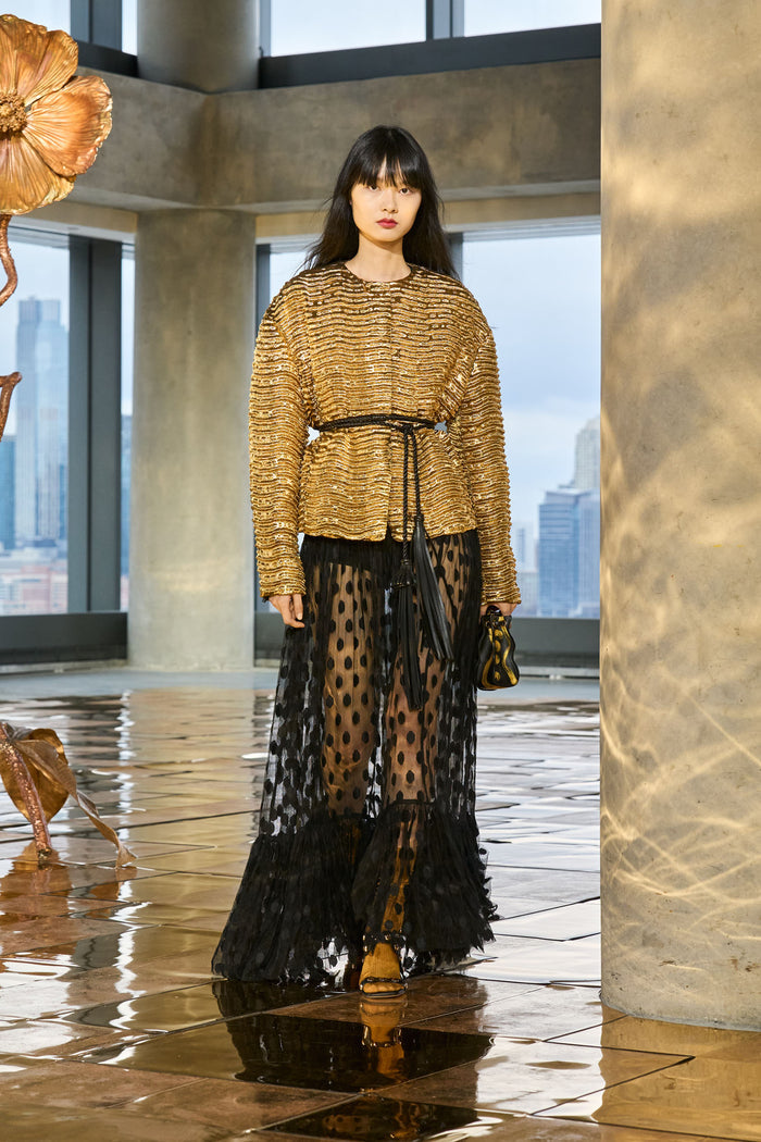 Black Leather Rope Belt - AW25 Runway Look with Gold Top | Ulla Johnson
