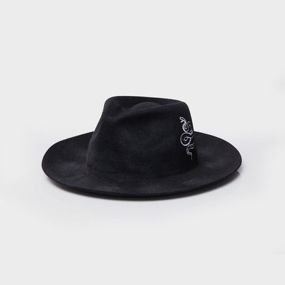 The Snake Fedora - Distressed Black