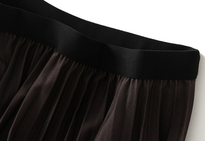 tie-dye pleated A-line midi skirt – MARBLE