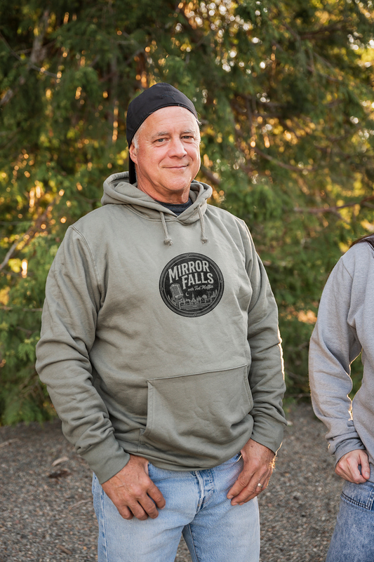 Tod Maffin's Mirror Falls - Unisex Organic Cotton Hoodie - Sage