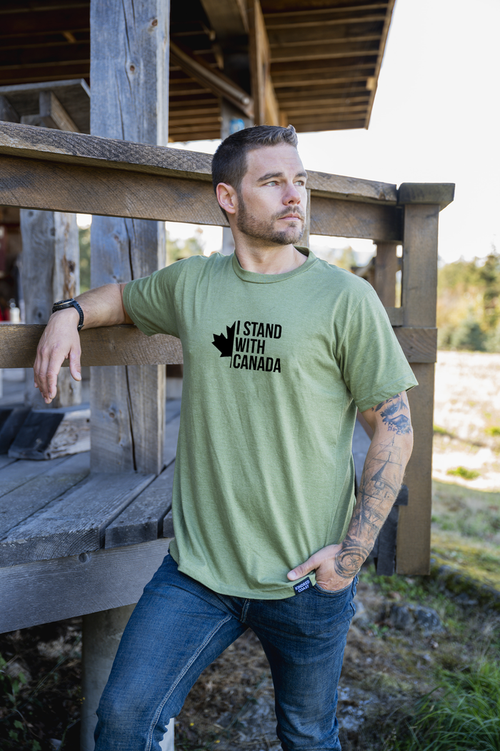 Tod Maffin's Stand with Canada - Unisex Eco Tee - Heather Army
