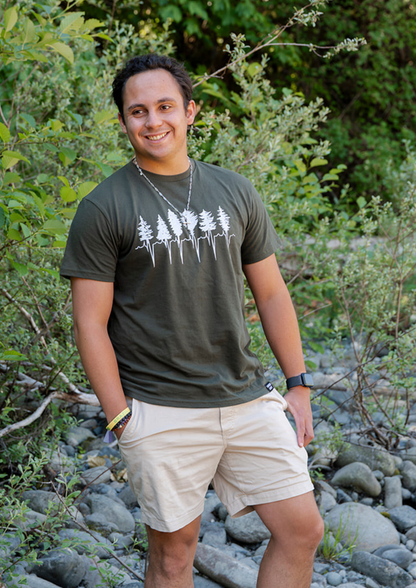 TREELINE - 100% Organic Cotton Unisex Tee- Olive Green