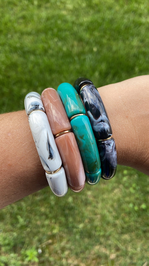 Tubular acrylic bracelets
