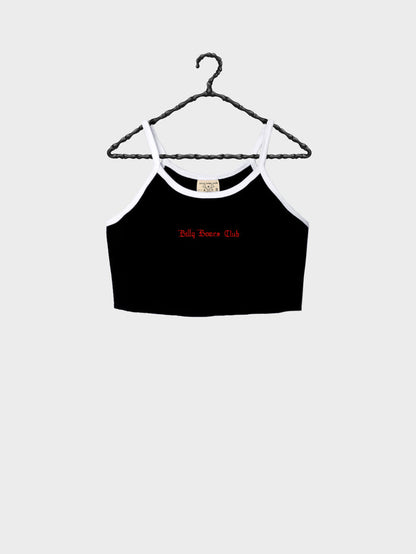 Two Tone Rib Crop - Vintage Black