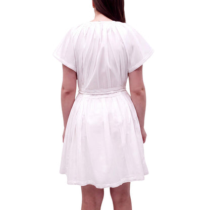 ULLA JOHNSON WHITE DRESS WITH ROPE BELT  - SIZE 10