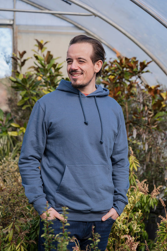 Unisex Organic Cotton Hoodie - Blank Apparel -Slate Blue