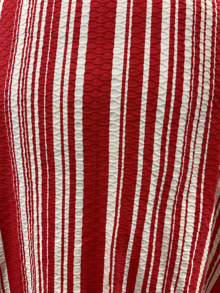 VINTAGE 60s 70s RED WHITE CANDY STRIPED SWEETHEART SLEEVELESS MOD SUN DRESS 8 10