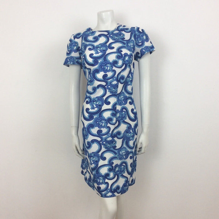 VINTAGE 60s PSYCHEDELIC GREEN YELLOW WHITE FLORAL PAISLEY MINI DRESS 16