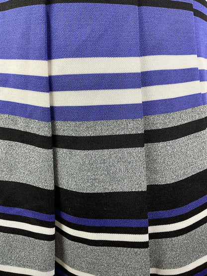 VTG 60s 70s GREY PURPLE WHITE STRIPED MOD PREPPY DAGGER SHIRTSCOOTER DRESS 10 12