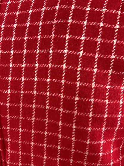 VTG 60s 70s MOD PILLARBOX RED WHITE GRID PLAID CHECKED FLARED DRESS 8 10