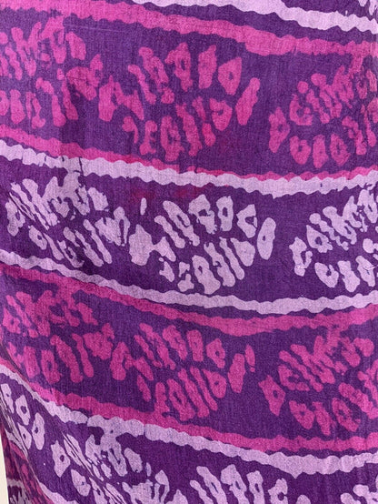 VTG 60s 70s PURPLE LILAC PINK ABSTRACT TURTLENECK SLEEVELESS MAXI DRESS 12 14