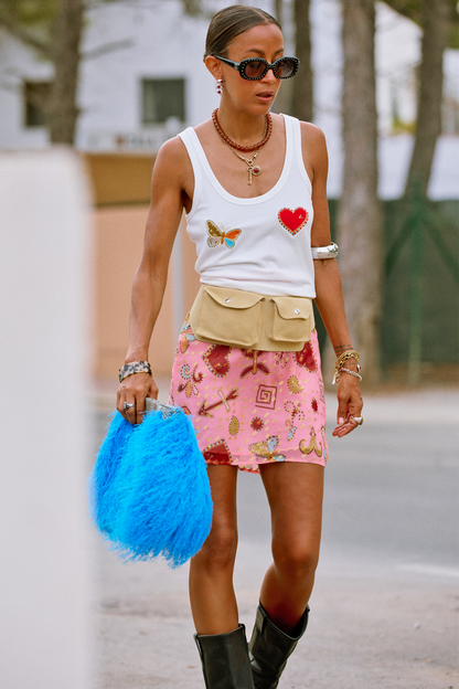 White Astra Scoop Neck Tank
