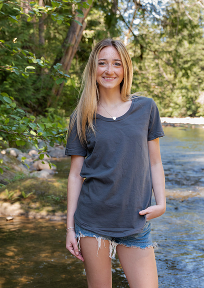 Women's 100% Organic Cotton Tee - Blank Apparel - Storm Grey