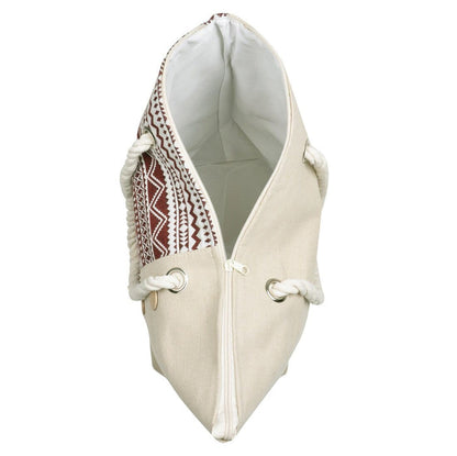 Womens Aztec Canvas Beach Shoulder Bag Shopping Tote