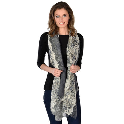 Womens Soft Monaco Printed Lightweight Sheer Scarf