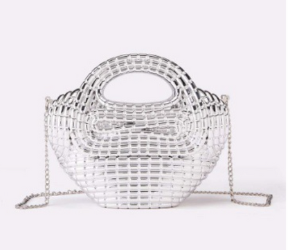 woven metallic top-handle clutch – AURUM
