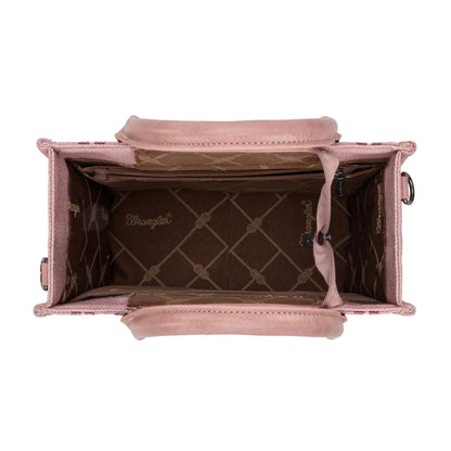 Wrangler Aztec Pattern Dual Sided Print -Tote/Crossbody -Dark Pink