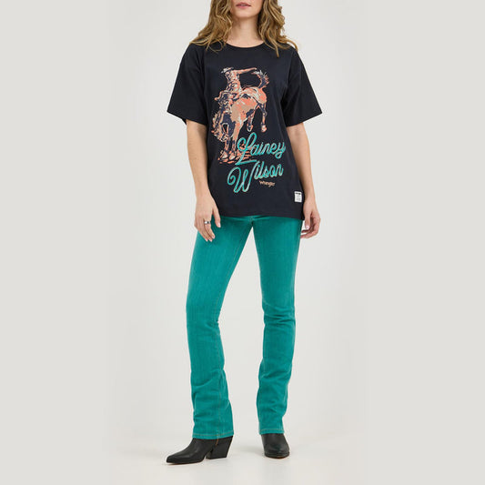 Wrangler x Lainey Wilson Boot Hugger Jean in Turquoise