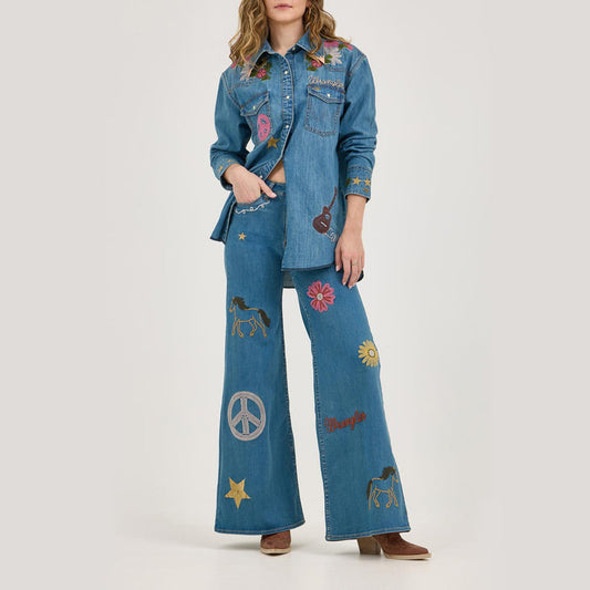 Wrangler X Lainey Wilson Embroidered Denim Shirt