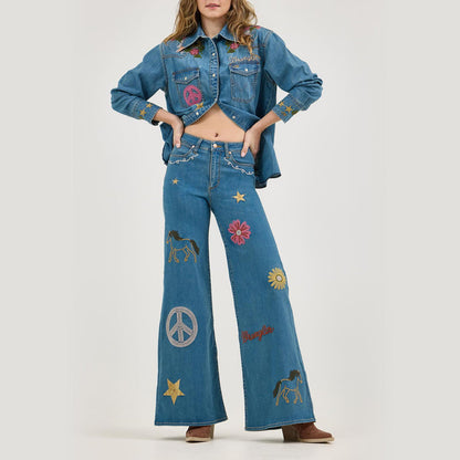 Wrangler X Lainey Wilson Embroidered Wide Leg Pant