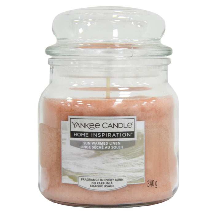 Yankee Candle Home Inspiration Medium Jar Scented 340g 60 Hours Sun Warmed Linen