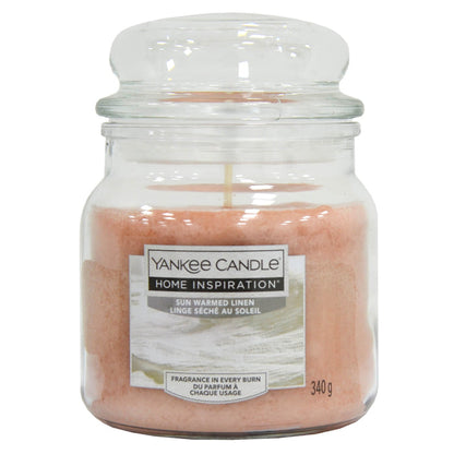 Yankee Candle Home Inspiration Medium Jar Scented 340g 60 Hours Sun Warmed Linen